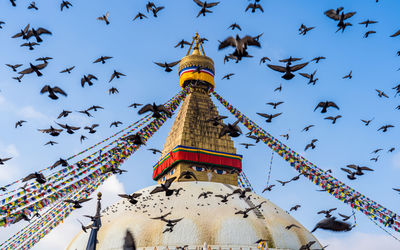 Low angle view of temple against sky