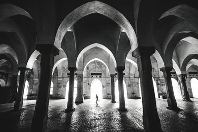 Interior of illuminated building