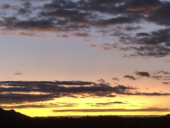 Scenic view of dramatic sky during sunset