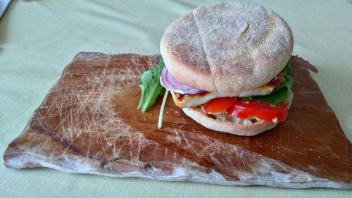 Close-up of food on table