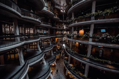 High angle view of buildings in city