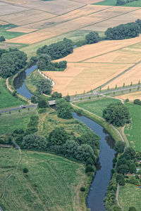 High angle view of agricultural field