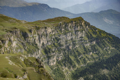 Panoramic view of mountains against sky