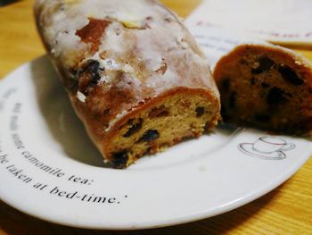 Close-up of pastry in plate