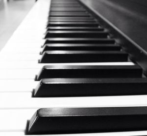 Close-up of piano keys