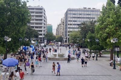 People walking on street