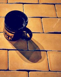 Close-up high angle view of table