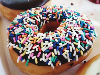 Close-up of multi colored cake