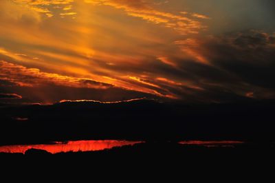 Scenic view of dramatic sky during sunset