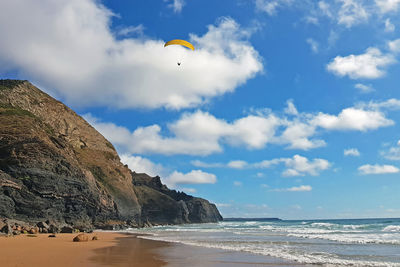 Para gliding at the west coast in portugal