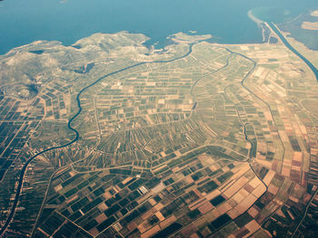 Aerial view of agricultural landscape