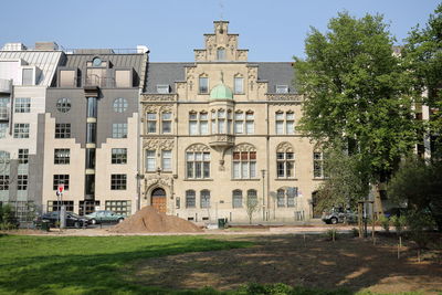 Building against clear sky