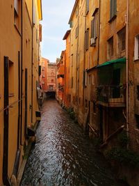 Canal passing through city buildings