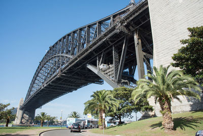 Low angle view of bridge against sky