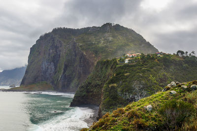 View from the crane viewpoint on the guindaste mirador on the island of madeira on a winter day