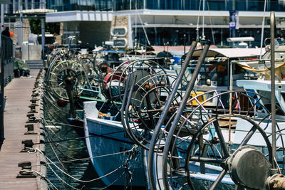 Bicycles in harbor