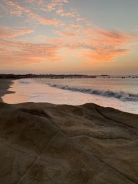 Scenic view of sea against sky during sunset at lobitos peru