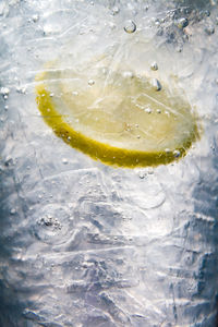 Close-up of lemon in water