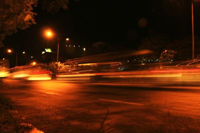 Traffic on road at night