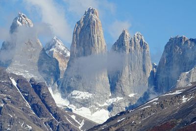 Majestic snowcapped mountains at torres del paine national park