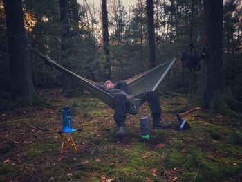 Man in hammock