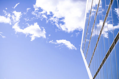 Low angle view of blue sky and clouds