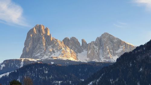 Panoramic view of rocky mountains against sky