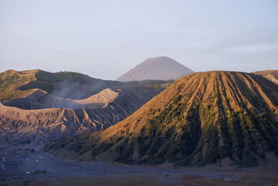 View of mt bromo against clear sky