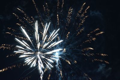 Firework display at night