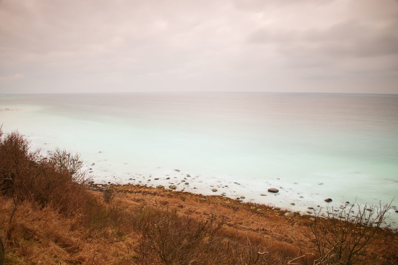 SCENIC VIEW OF SHORE AGAINST SKY