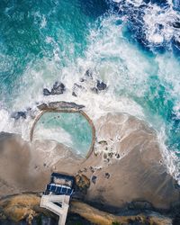 High angle view of swimming pool