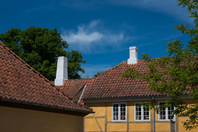 Historical buildings in roskilde town, denmark