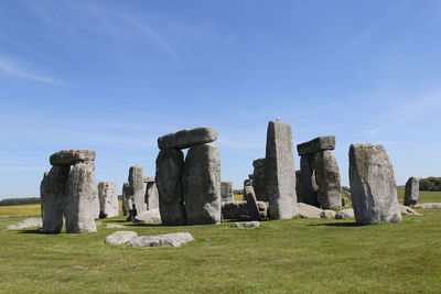 Panoramic view of historical field against sky