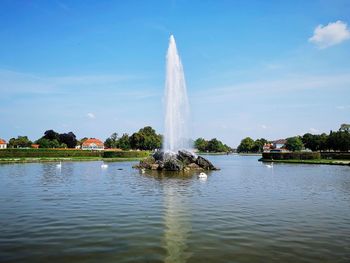 Fountain in lake