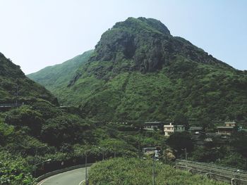 Low angle view of mountain against sky