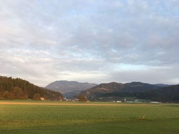 Scenic view of field against sky