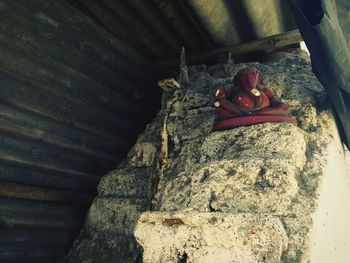 Close-up of red wall