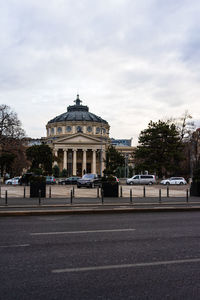 View of city street against sky