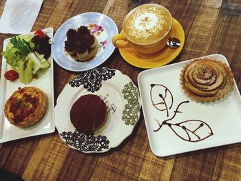 Close-up of food served on table