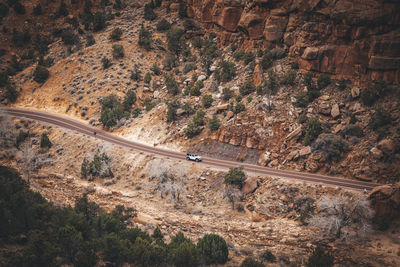 A road between mountains in zion national park, utah