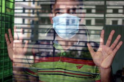 Close-up of portrait during home quarantine 