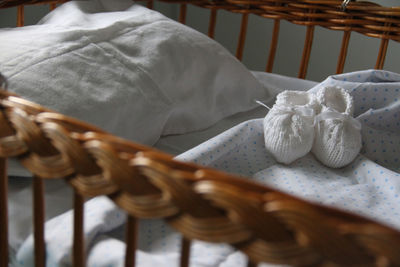 Close up of baby bed