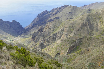 Mountain landscape between masca and teno at tenerife, canary islands, spain