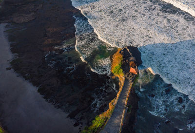 Aerial photo of tanotot temple in the morning