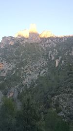 Scenic view of mountains against clear sky