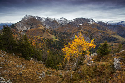 Scenic view of mountains against sky