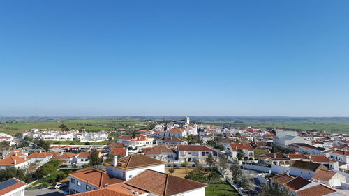 High angle shot of townscape