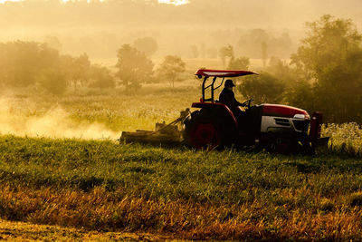 Tractor on field