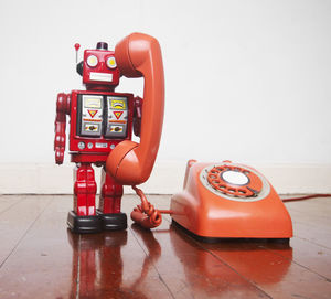 Close-up of toy car on table