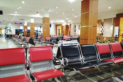 Empty chairs in airport